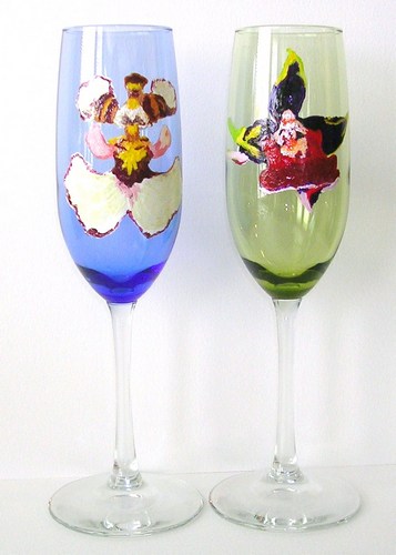 2 colored flutes (Blood & Oncidium Orchid) $90