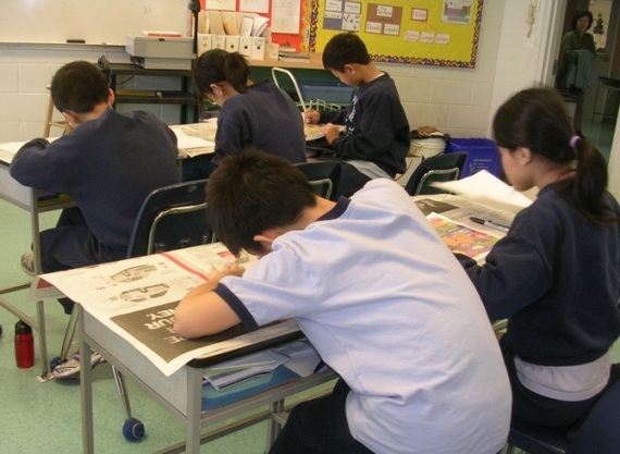 Cartooning at private school in Vancouver